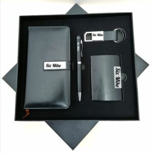 Executive Notebook Pen Cardholder Keyholder Giftset (Black)