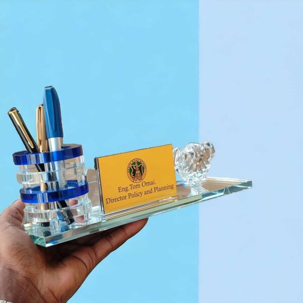 Corporate Crystal Desk Organizer