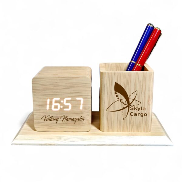 Custom Pen Holder with Digital Clock