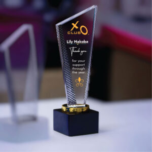 Custom Crystal Award with Black Base