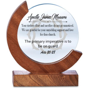 Premium Crystal Award with Wooden Base