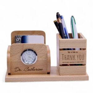 Eco-Friendly Wooden Desk Organizer