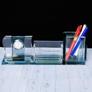 Executive Glass Desk Organizer