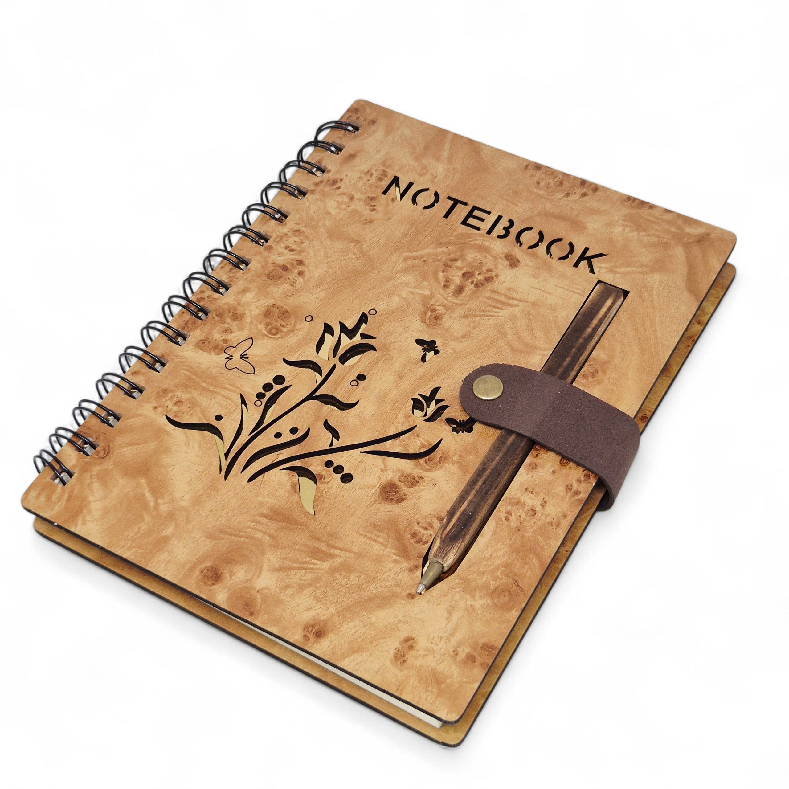 Custom Engraved Wooden Spiral Notebook Kenya