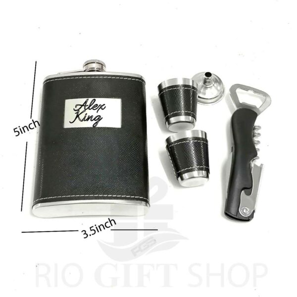 Personalized  Engraved Hip Flask Gift Set - Image 2