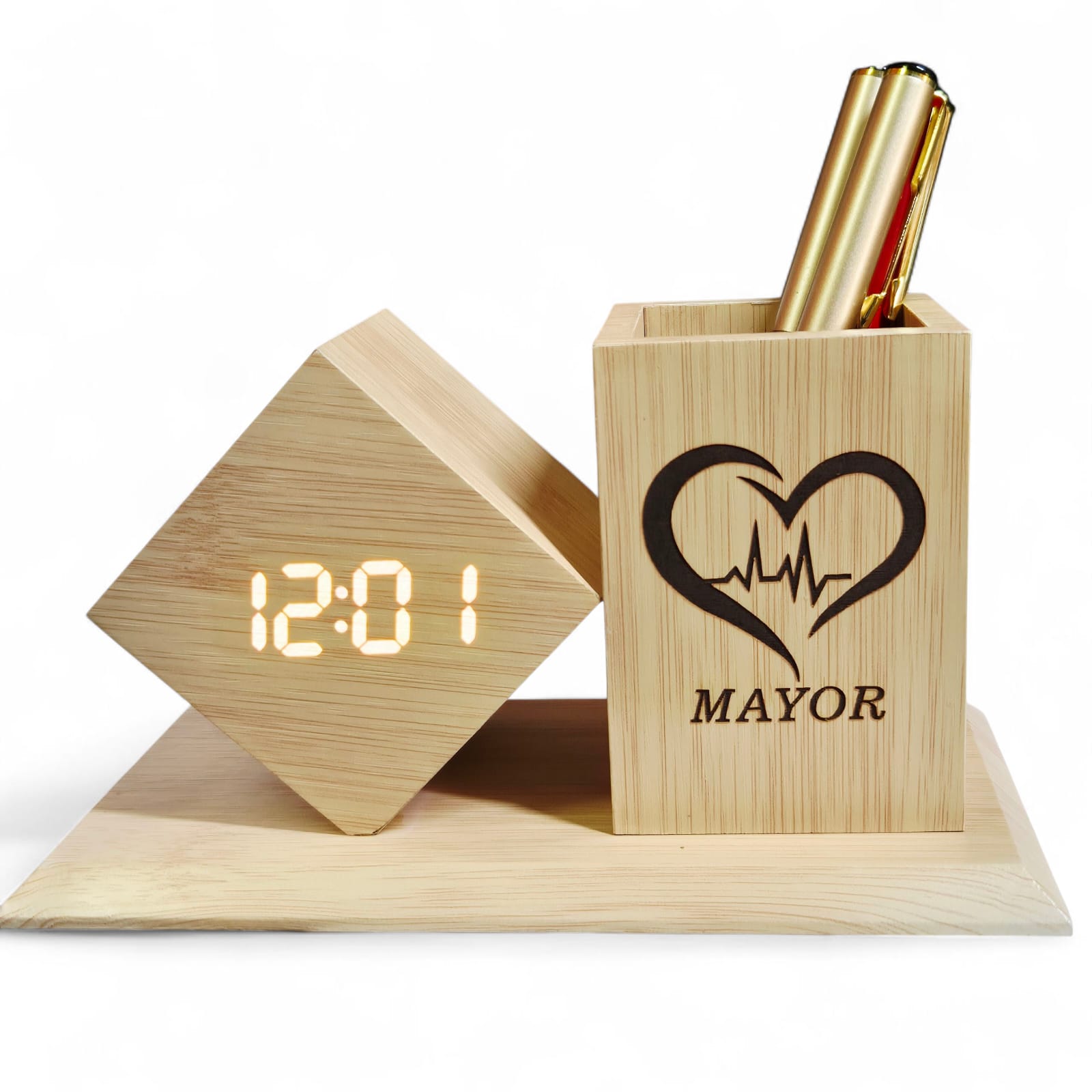 Executive Wooden Desk Organizer