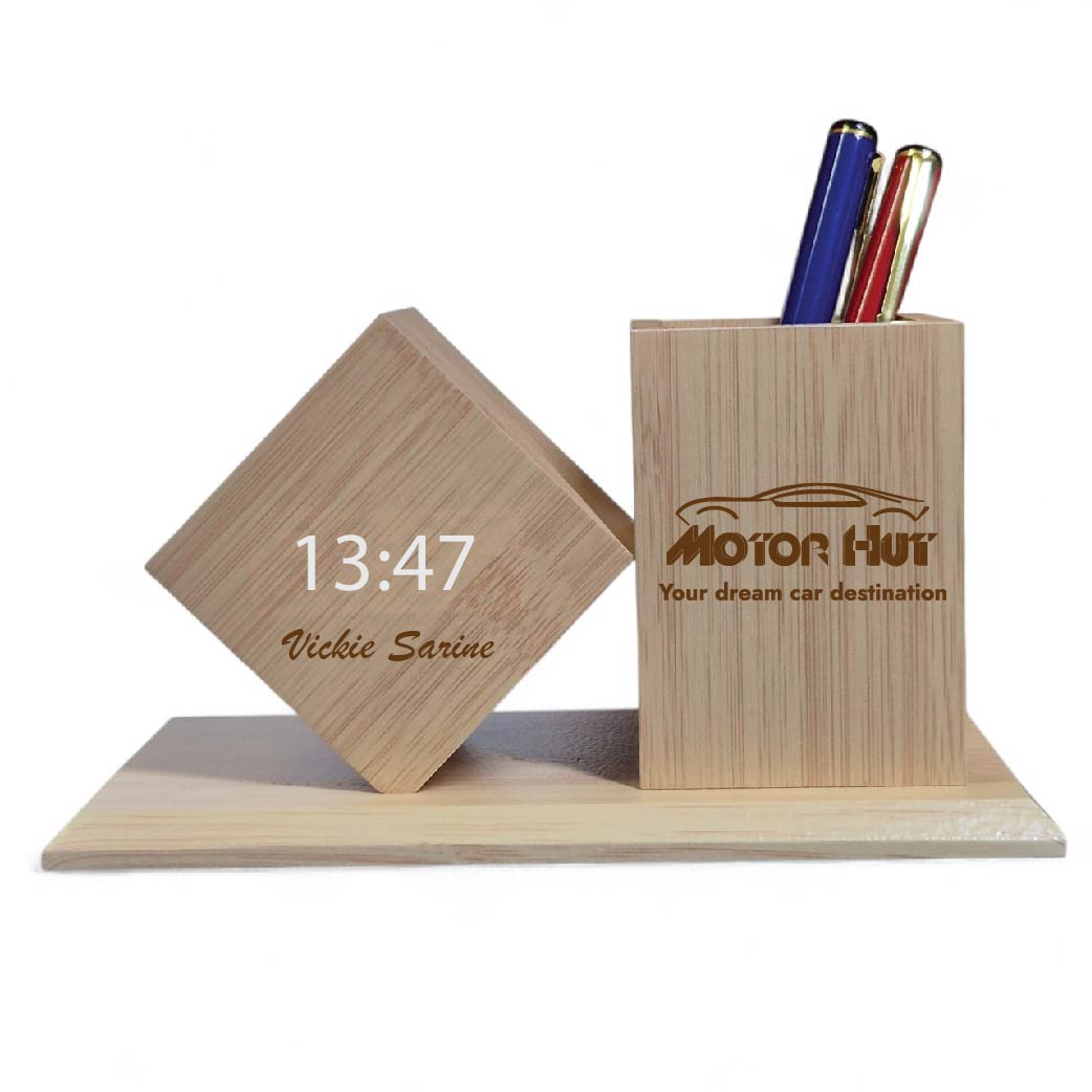 Custom Wood Digital Desk Organizer